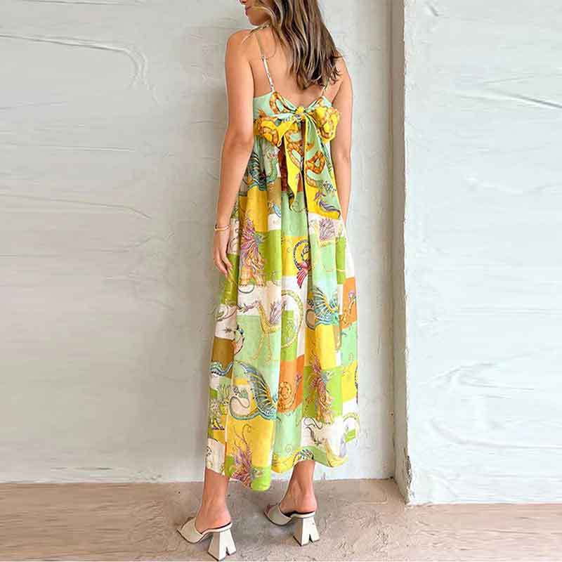 Women's Strap Dress Vacation Collarless Printing Sleeveless Printing Maxi Long Dress Holiday Beach display picture 8