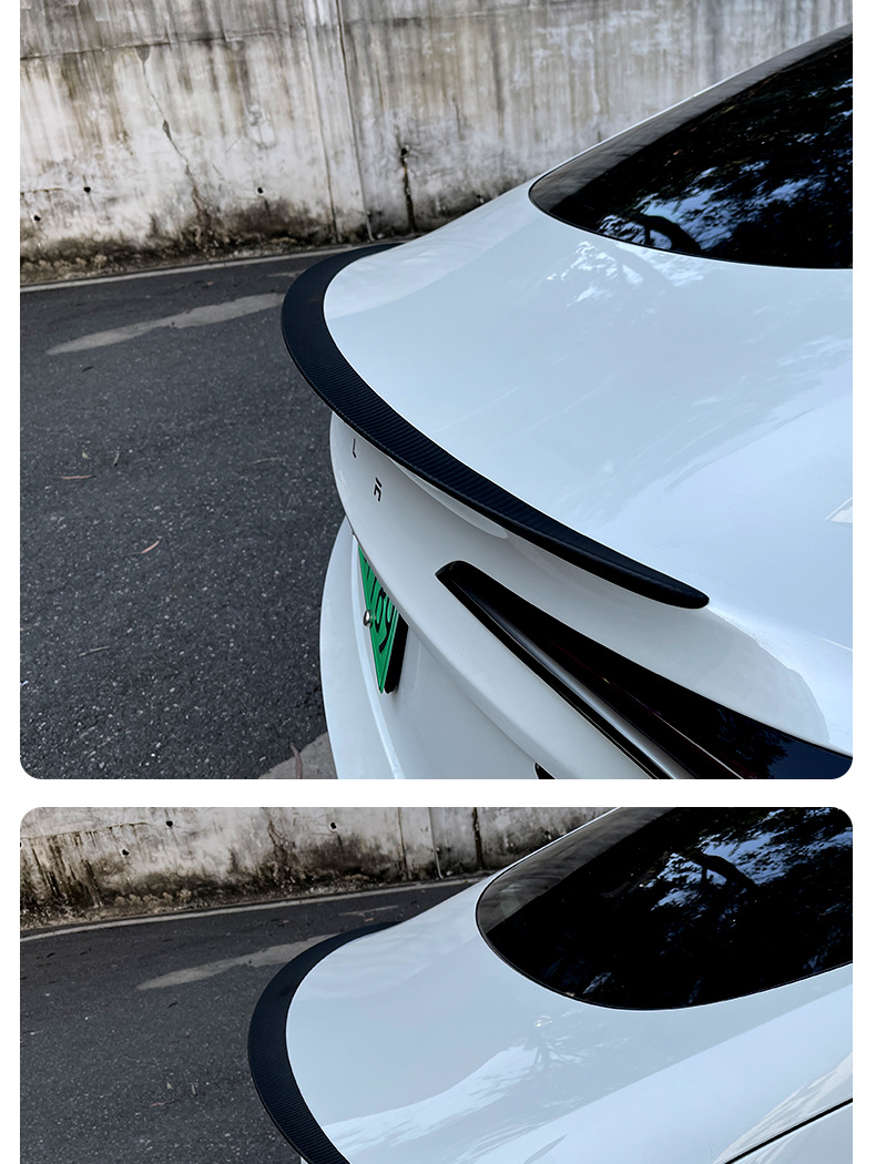 Suitable for Tesla Huanxin Y dry carbon tail Highland3 real carbon fiber spoiler fixed wing