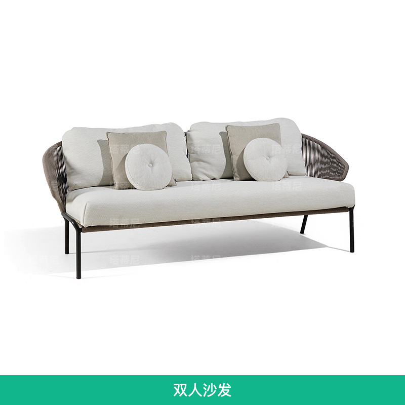 Conjunto de sofás de exterior para patio, balcón, protección solar, impermeable, silla de ratán de ocio, sofá de ratán para jardín, terraza image 7
