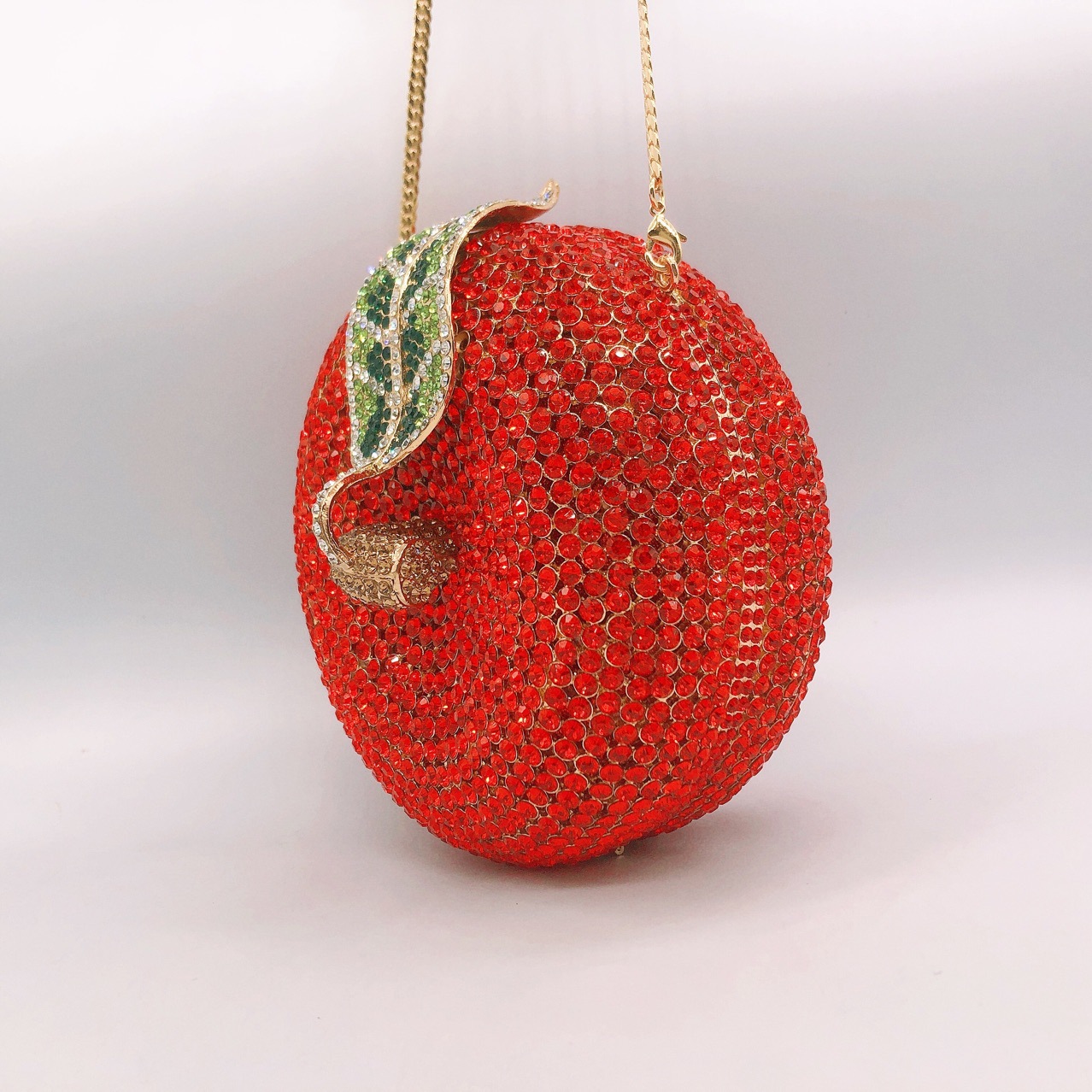 Túi clutch dạ tiệc đính kim cương đỏ kiểu mới — Nền Đen Kim Cương Trắng