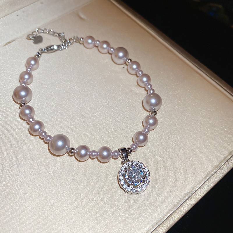 Fuchsia bracelet pearl, for 3-8 years old, 8mm