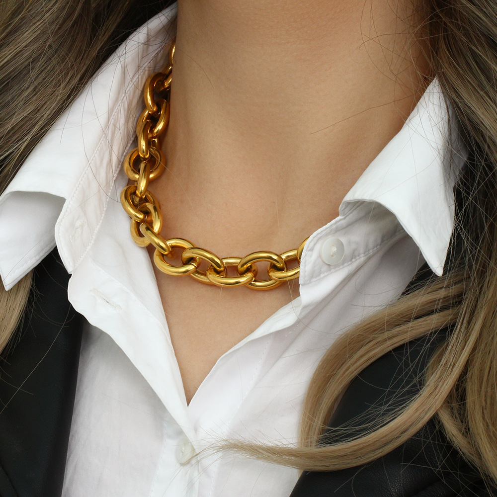 Fashion Geometric Stainless Steel Necklace Plating Stainless Steel Necklaces