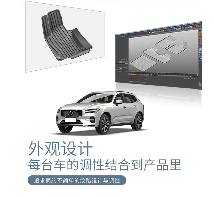 TPE Car Floor Mats and Trunk Mat for Volvo XC60 18-26