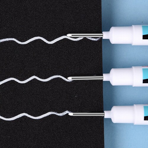 White marker long tip fine tip marker pen extended punch pen dark surface deep hole marking small tip line pen