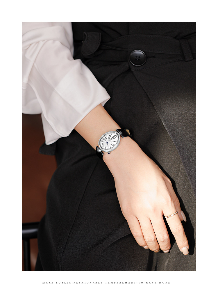 Stile di design, temperamento alla moda, quadrante a forma di goccia, lusso leggero, orologio da donna alla moda con diamanti intarsiati, orologio da donna al quarzo impermeabile_voghion.com