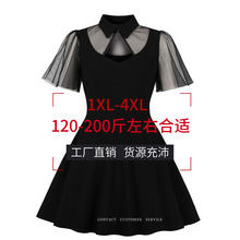 速卖通wish跨境外贸货源2023女装网纱加大码连衣裙1801A欧美风