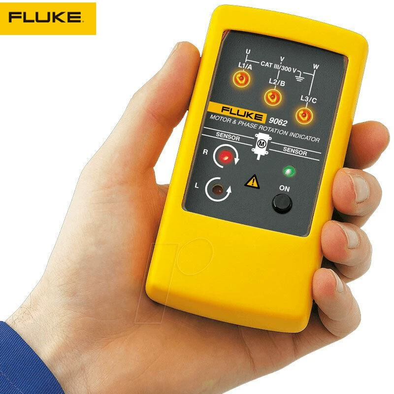 Двигатель FLUKE 9062 и индикатор последовательности фаз Двигатель фазового счетчика F9062 и вращение последовательности фаз