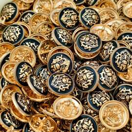 厂家现货复古英伦皇冠麦穗合金金属毛呢大衣西装外套手缝装饰纽扣