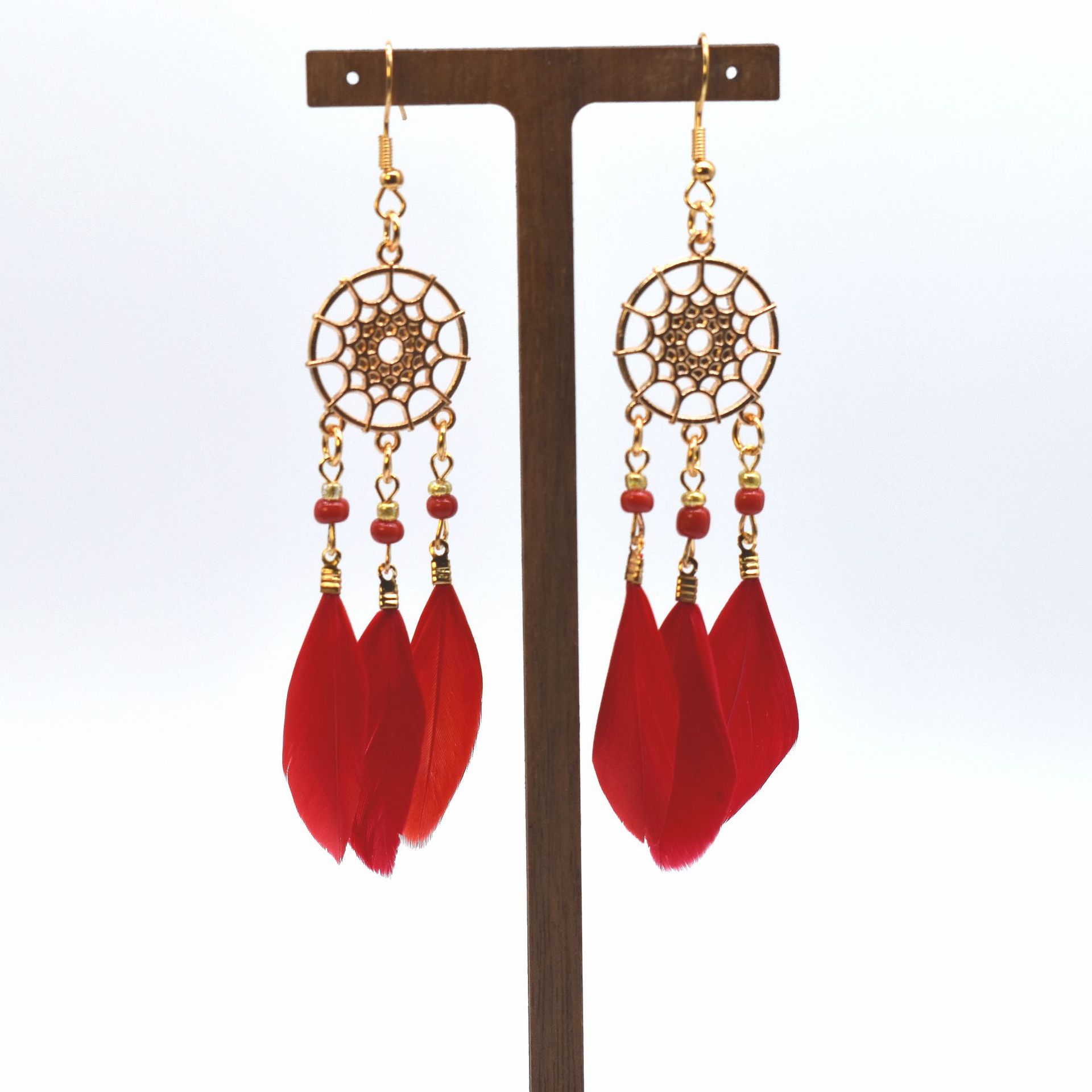 Wholesale Jewelry Classic Style Leaf Feather Patchwork Drop Earrings display picture 1