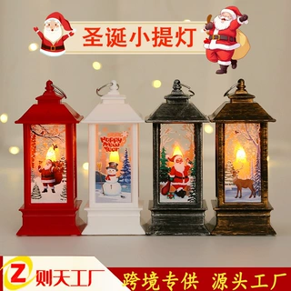 跨境专供 圣诞节发光礼物礼品风灯烛台灯老人雪人小夜灯装饰摆件