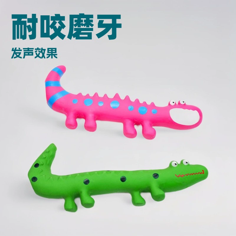 Латексная игрушка для собак в виде ящерицы-хамелеона, устойчивая к укусам, для прорезывания зубов, звуковая, аксессуар для питомцев
