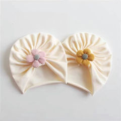 Newborn Baby's Soft Cotton Cap for Summer with Small Floral Patterns, Indian Style Bonnet for Infants 0-12 Months, Thin Version for Spring and Summer