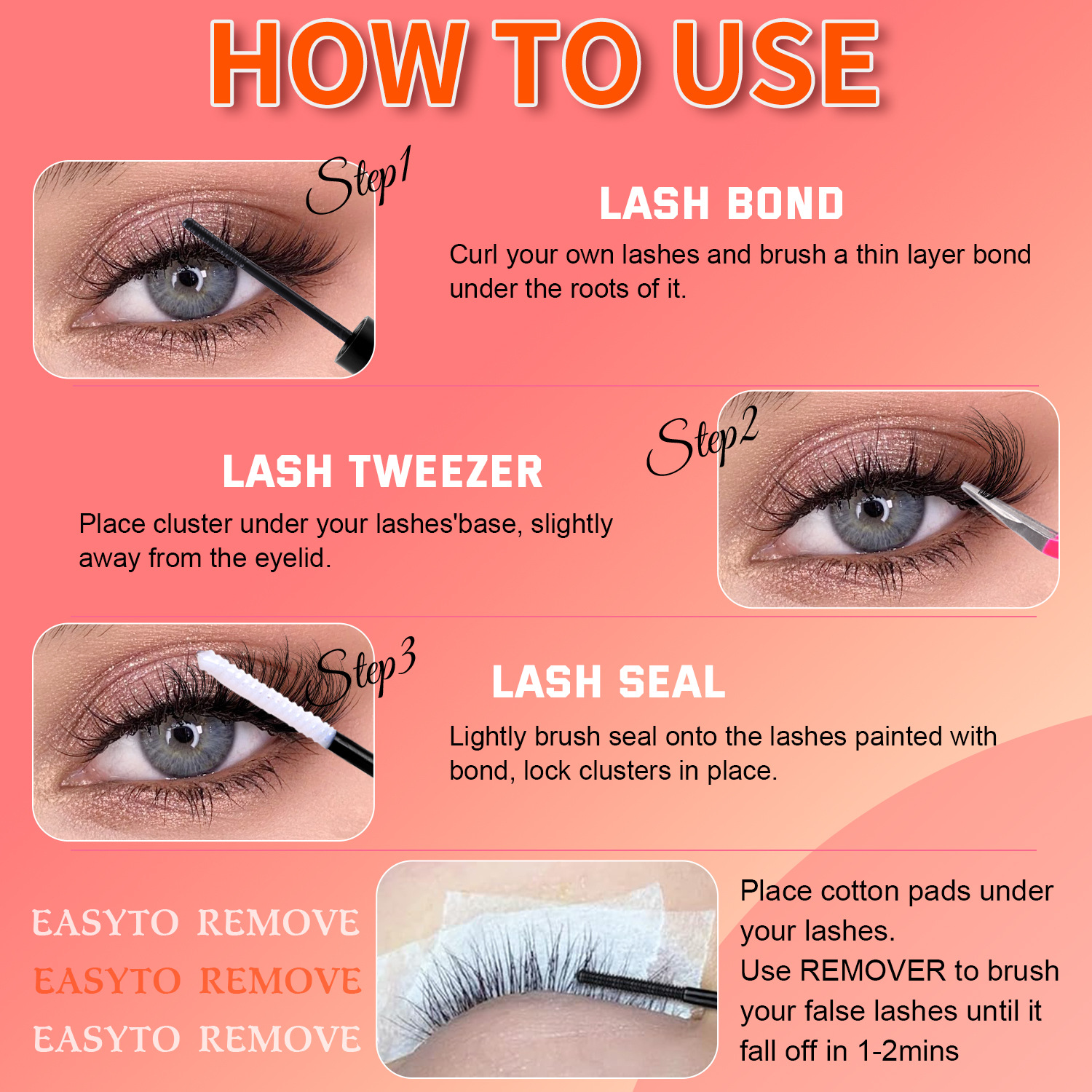 Cross border hot selling color D curved false eyelashes set 10 18mm DIY segmented European and American natural thick eyelashes_voghion.com