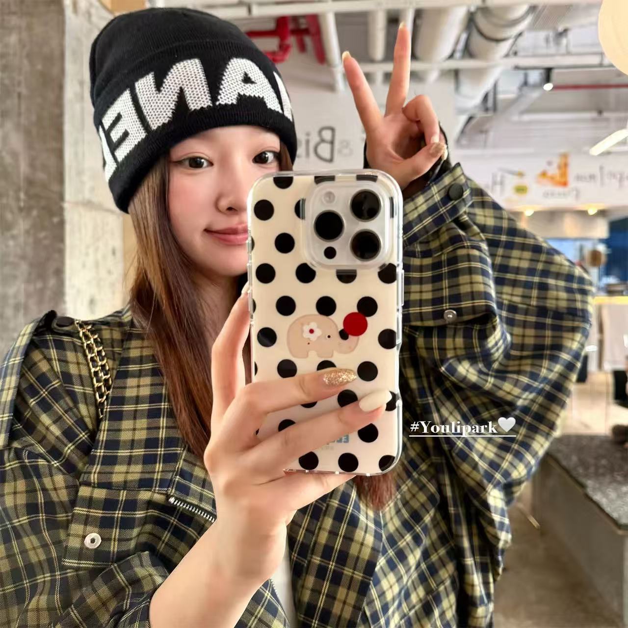 Cute Polka Dot Round-nosed Elephant Case For IPhone 16, Pro, 17 Pro Max, Full Coverage_voghion.com