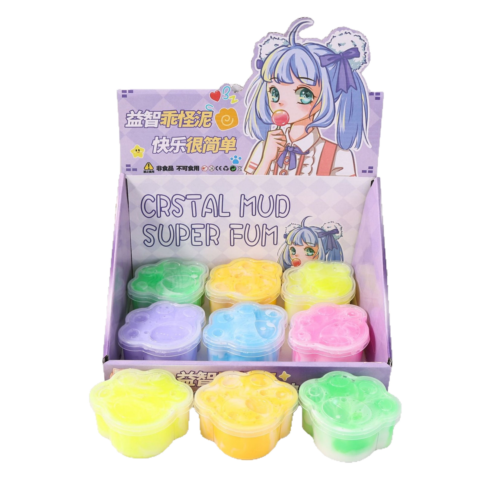 Pegamento espumoso de cristal, pegamento M, juguete educativo, slime seguro, no tóxico, no pegajoso, arcilla de colores de Amazon, no pegajosa.