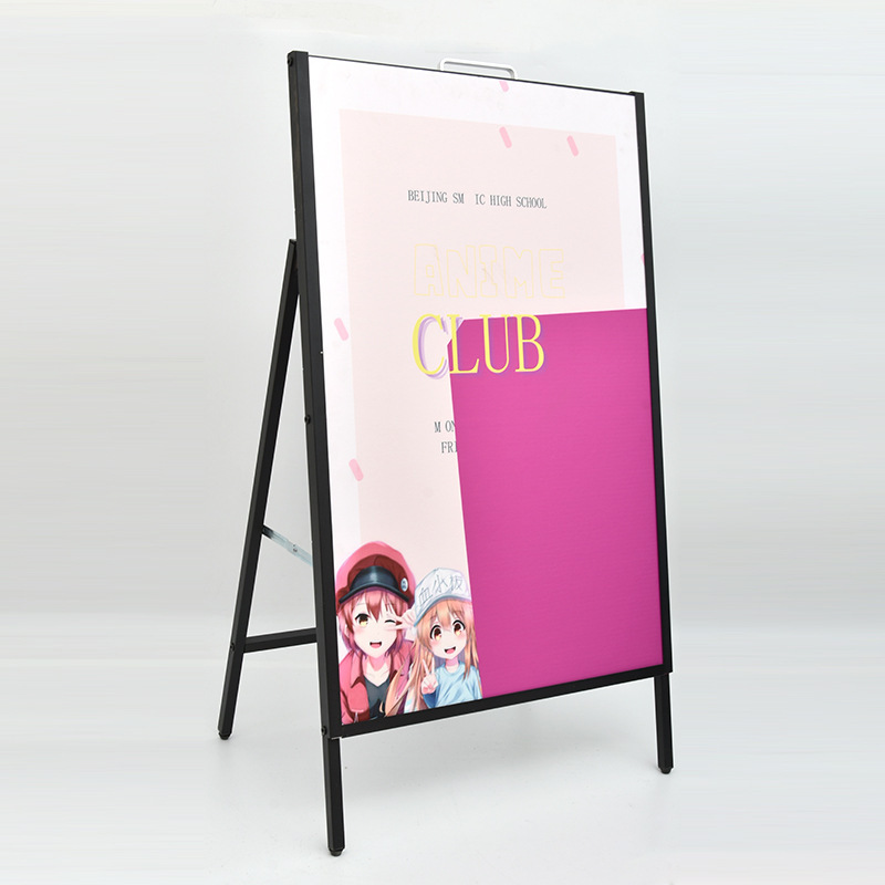 户外展示牌落地发光led海报架广告牌抽画超薄钢化玻璃灯箱折叠