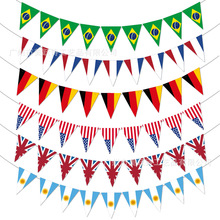 足球赛主题世界杯32强串旗三角旗 世界杯装饰球迷助威拉旗