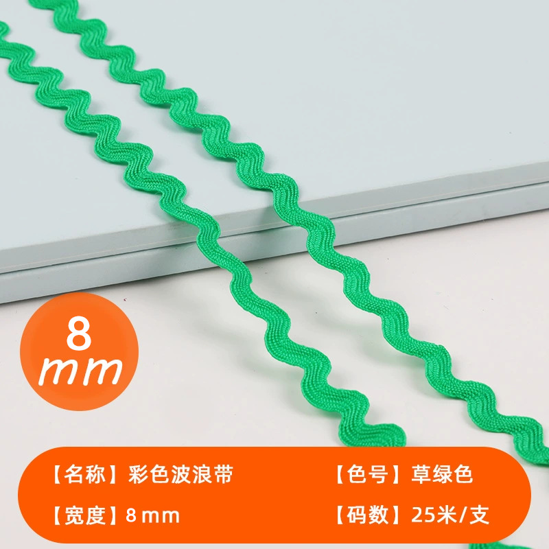 Spot venta directa 8mm color marinero borde curvo onda línea curva correas marinero S cinturón encaje