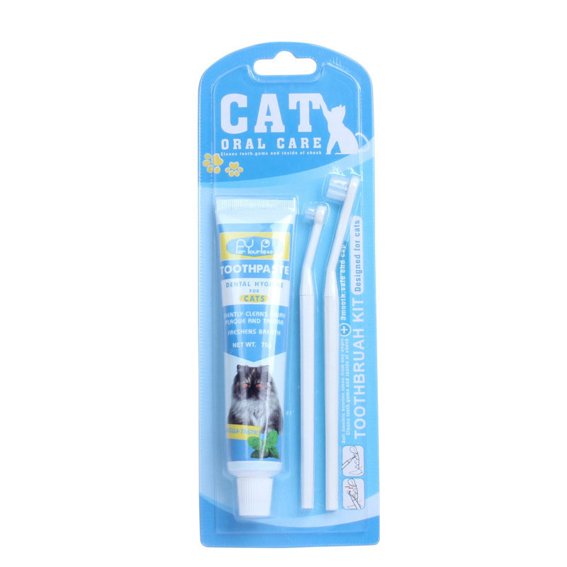 Juego de pasta de dientes y cepillo de dientes para mascotas, cepillo de dientes para perros, cepillo de dientes para gatos, juego de pasta de dientes para limpieza bucal de perros y gatos, cepillo de dientes de dedo.