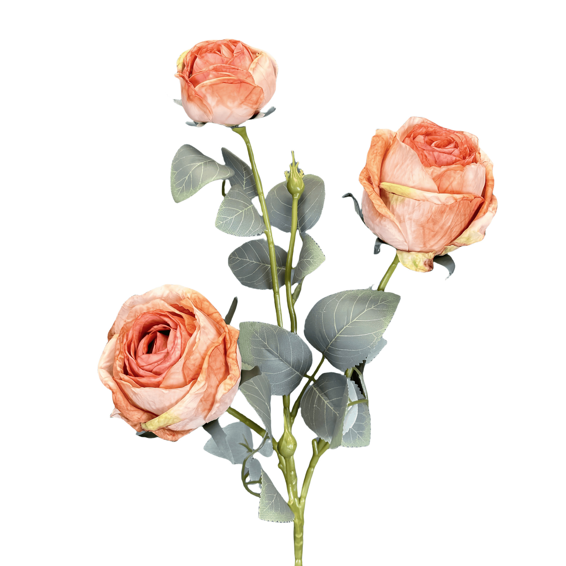 Nuevo 3 cabezas de pintura al óleo asado borde rosa simulación flor boda decoración del hogar decoración de flores falsas transfronterizas al por mayor