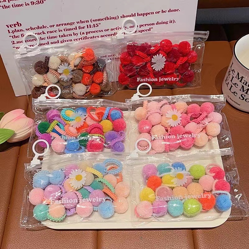 Bola de pelo del pulgar banda de pelo banda de goma Linda corbata de pelo de las niñas no duele el pelo Tamaño pequeño cuerda de pelo accesorios para el cabello tocado