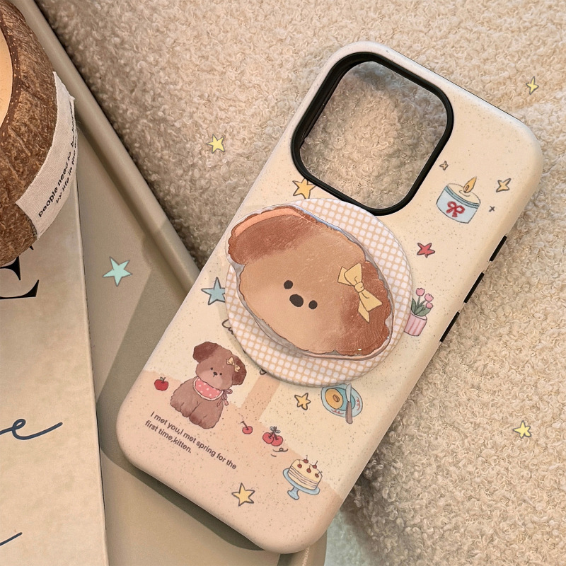 可爱萌小狗磁吸支架苹果17手机壳iPhone16适用13菲林15promax硬14|undefined