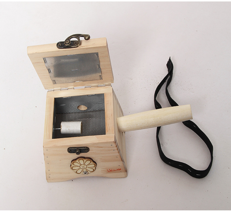 Wooden Moxibustion Box Trapezoid Flip-Top Portable Full Body Warming Device 4-6 Holes details