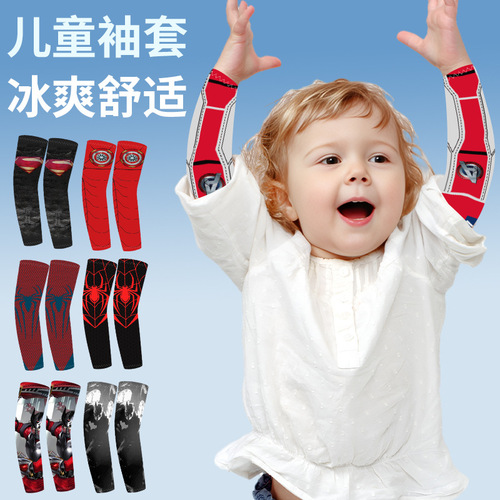 Summer Leica straight-leg sun sleeves, communication on printed children's ice sleeves for boys and girls, outdoor sweat-absorbing sports arm sleeves.