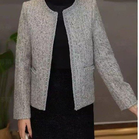 一件代发2025秋季新款时尚法式小香风爆款洋气通勤百搭显瘦外套潮|undefined