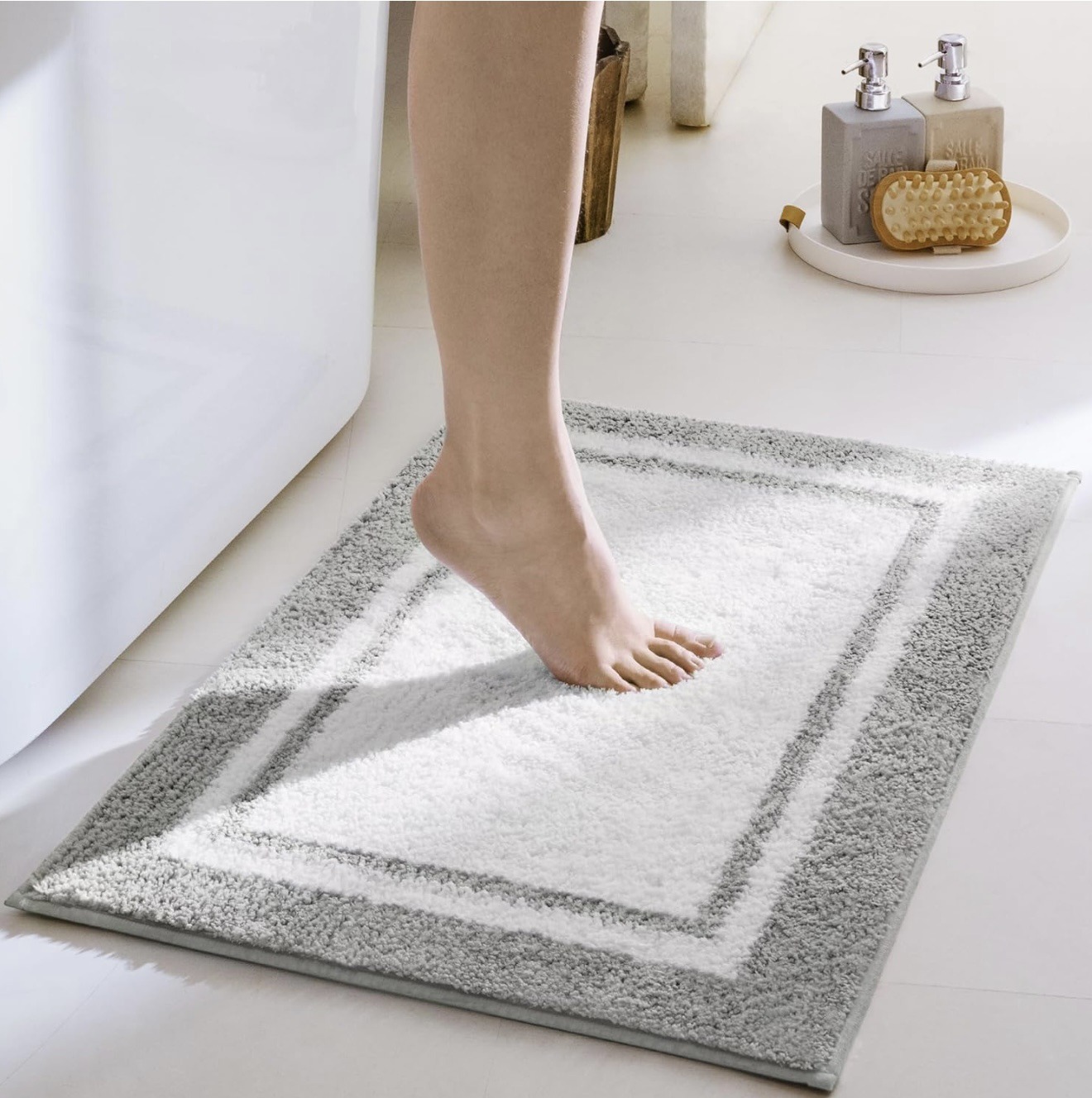 Cachemira transfronteriza alfombra de baño absorbente de agua inodoro puerta de inodoro pie de alfombra de baño antideslizante fácil de golpear alfombra de puerta
