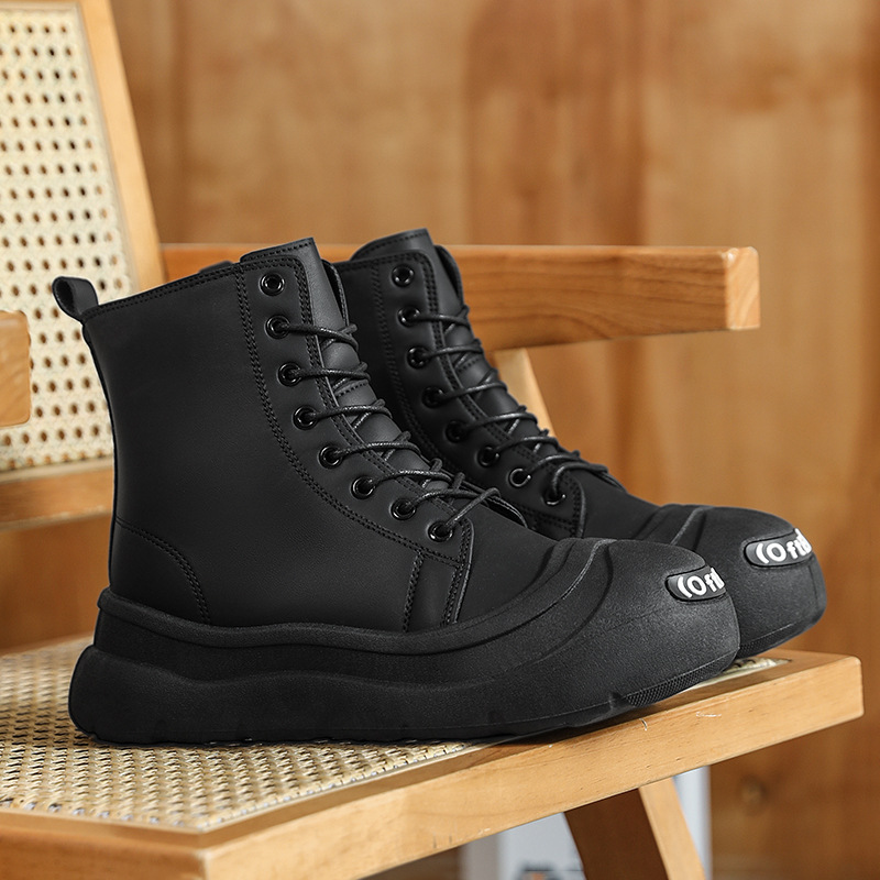 Men's Shoes 2025 Autumn and Winter New Cross-Border Large Size High-Top Leather Casual Daily Travel Versatile Fashion Versatile Men's Boots