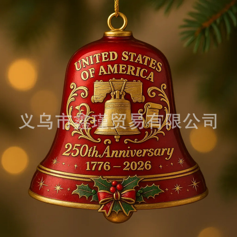 跨境新品United States 250th Anniversary Bell Ornament亚克力|undefined