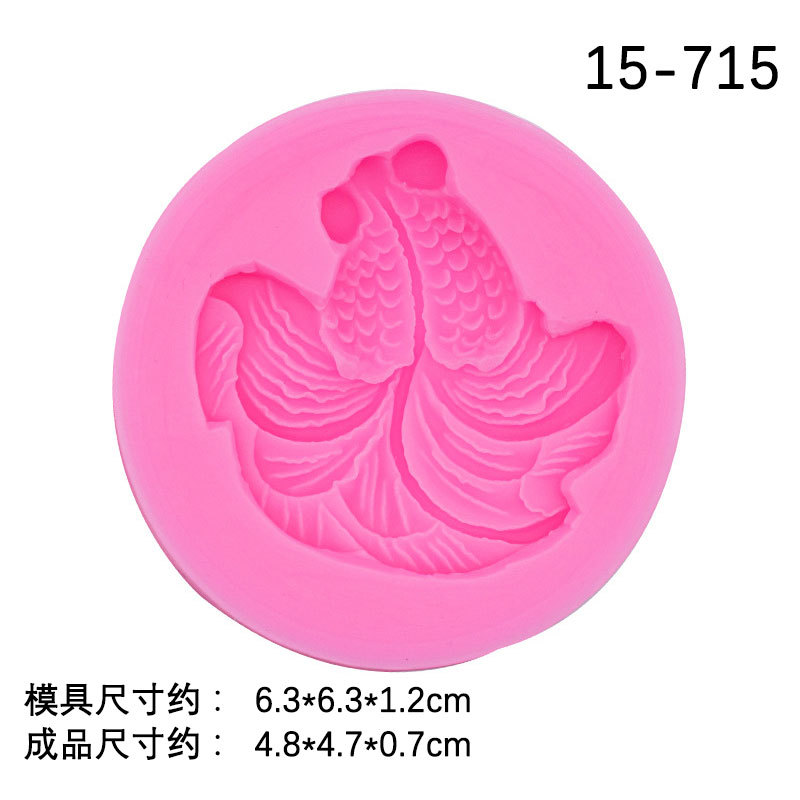 Carpa de oro fondant molde de silicona año por año Chino Goldfish molde de chocolate molde de silicona decorativo