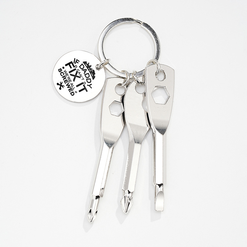43g Weight Keychain Classification 1 Piece Quantity Daily Occasion Alloy Material Father'S Day Festival Bottle Opener, Screwdriver Pattern Men's Gender Simple Style Style Simple Style Bottle Opener Screwdriver Alloy Father'S Day Men's Keychain 10