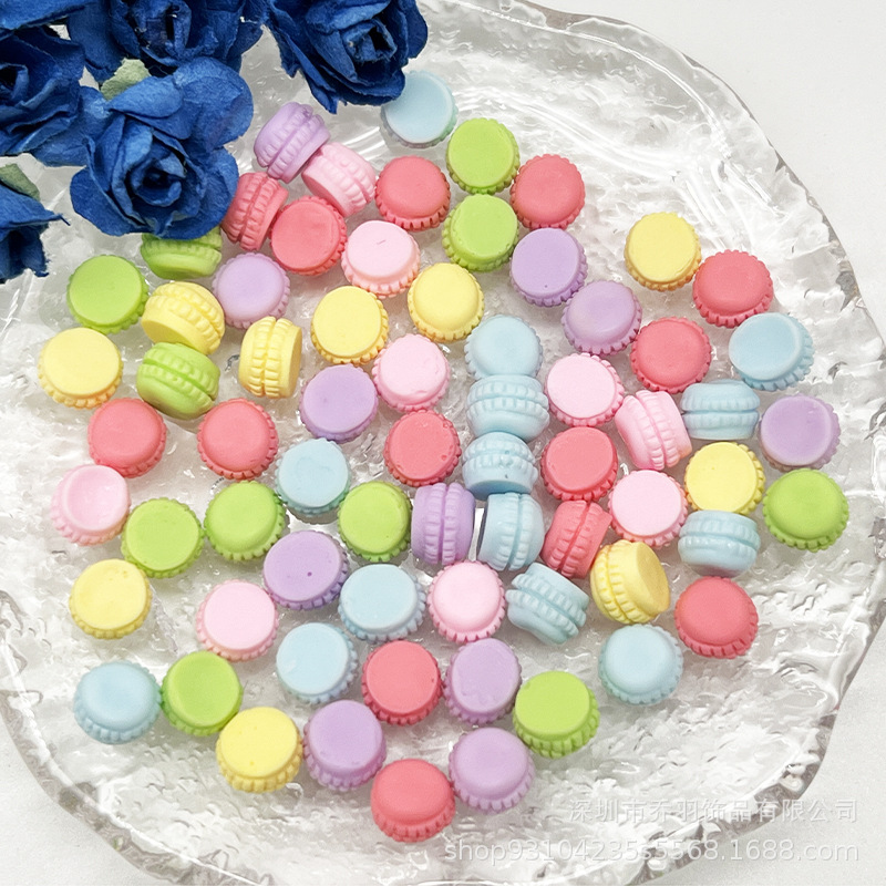 Mini macaron miniatura alimentos y jugar escena resina modelo de juguete DIY horquilla teléfono caso colgante Accesorios al por mayor