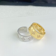 时尚魅力四叶草万花筒戒指女士开口可调节大小设计师指环批发