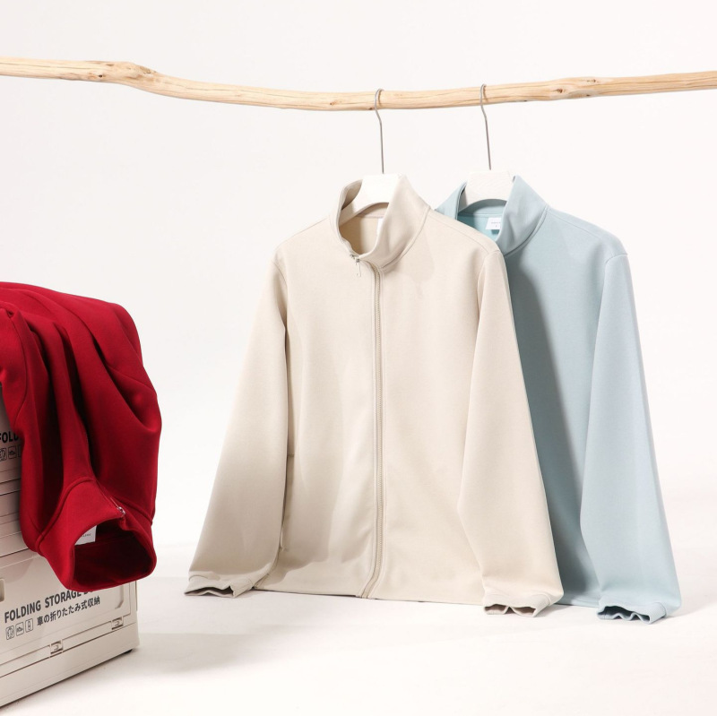 Autumn new casual solid color knitted zipper stand collar vests men's fashion brand 380G composite cotton loose cardigan coat Autumn new casual solid color knitted zipper stand collar vests men's fashion brand 380G composite cotton loose cardigan coat