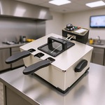 源头厂家可视5L窗带大小炸蓝油炸锅扒炉商用家用多种插头电炸炉