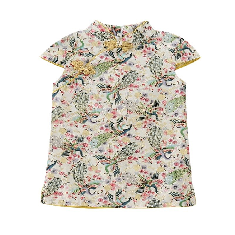 Niñas verano cheongsam estilo chino retro mejorado Tang traje ropa de los niños vestido verano image 6