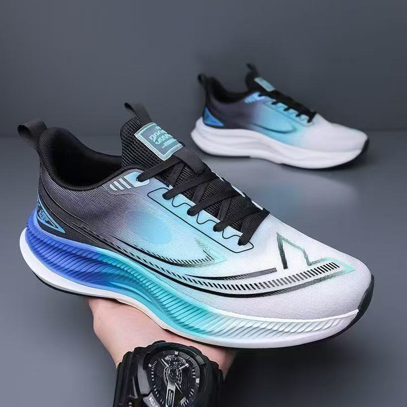 Zapatos de hombre de comercio exterior 2025 estudiantes de malla primavera y verano zapatos deportivos para estudiantes de secundaria transpirables y amortiguadores zapatos para correr casuales al por mayor