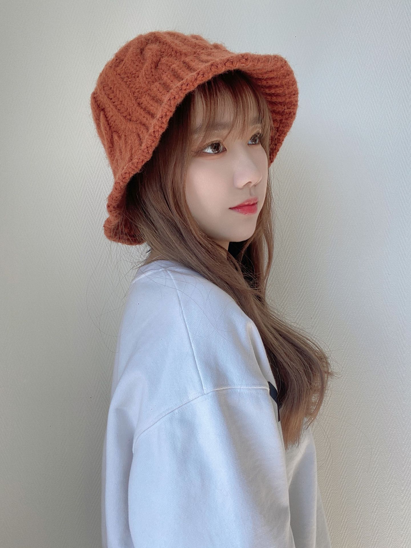 麻花渔夫帽模特图