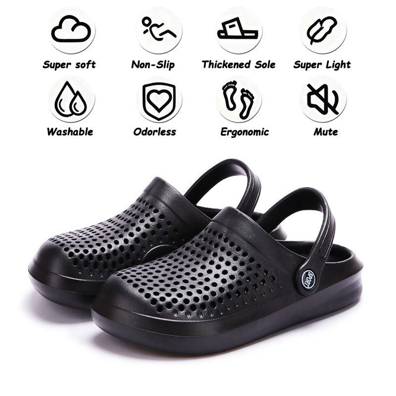 Hole Shoes Men's Summer New Outwear Wrap-up Half-drag Shit Feeling Women's Summer New Couple's Outdoor Beach Sandals
