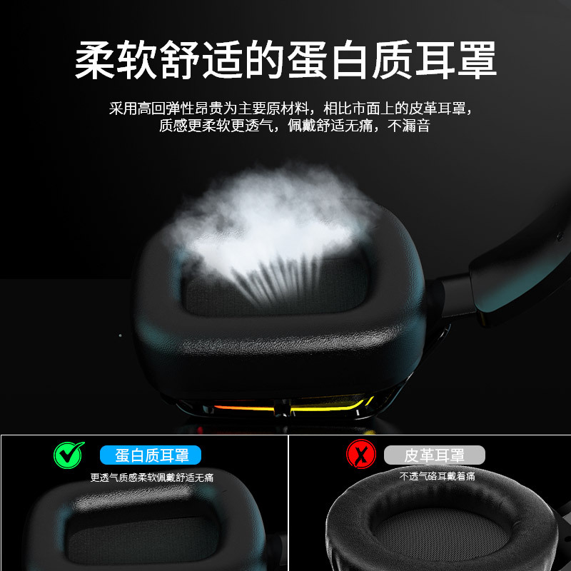 黑爵AX368头戴式耳机电竞游戏电脑耳机7.1绝地求生吃鸡听声辨位