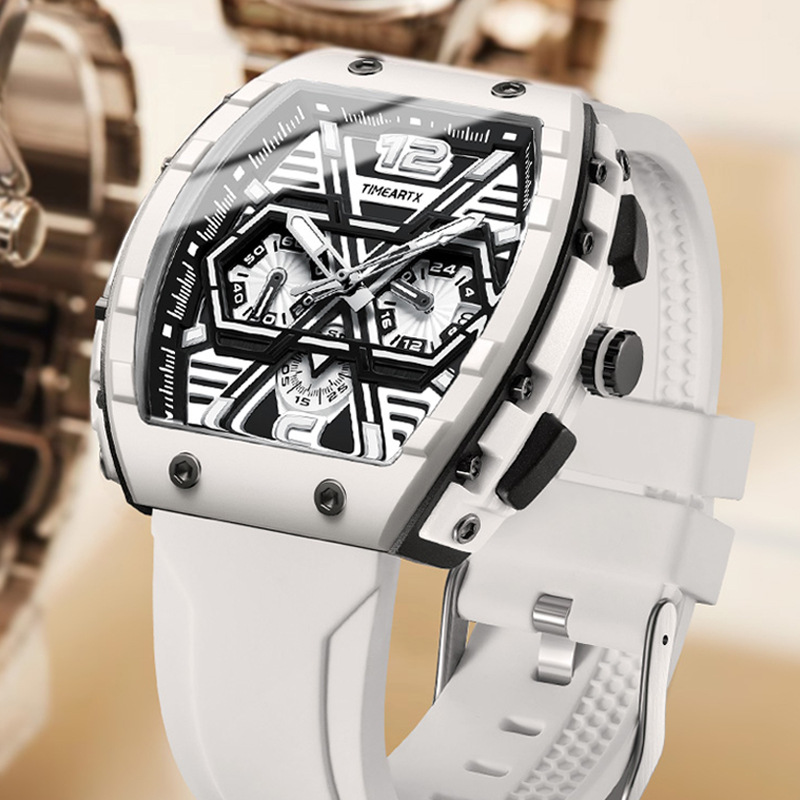 Timeartx Cross-Border Wholesale New Watches Men's Large Dial Barrel-Shaped Watch Sports Luminous Waterproof Quartz Watch