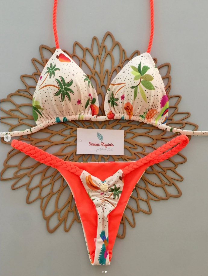 New 2025 Women's Fresh Floral Print Bikini Set Sexy Braided Rope Design European American Style Two Piece Swimsuit for Vacation_ecoleips.com