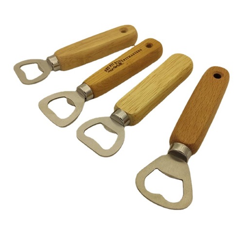 Wooden handle soda pop shrimp head knife red wine bottle opener translucent bottle opener opener, can opener