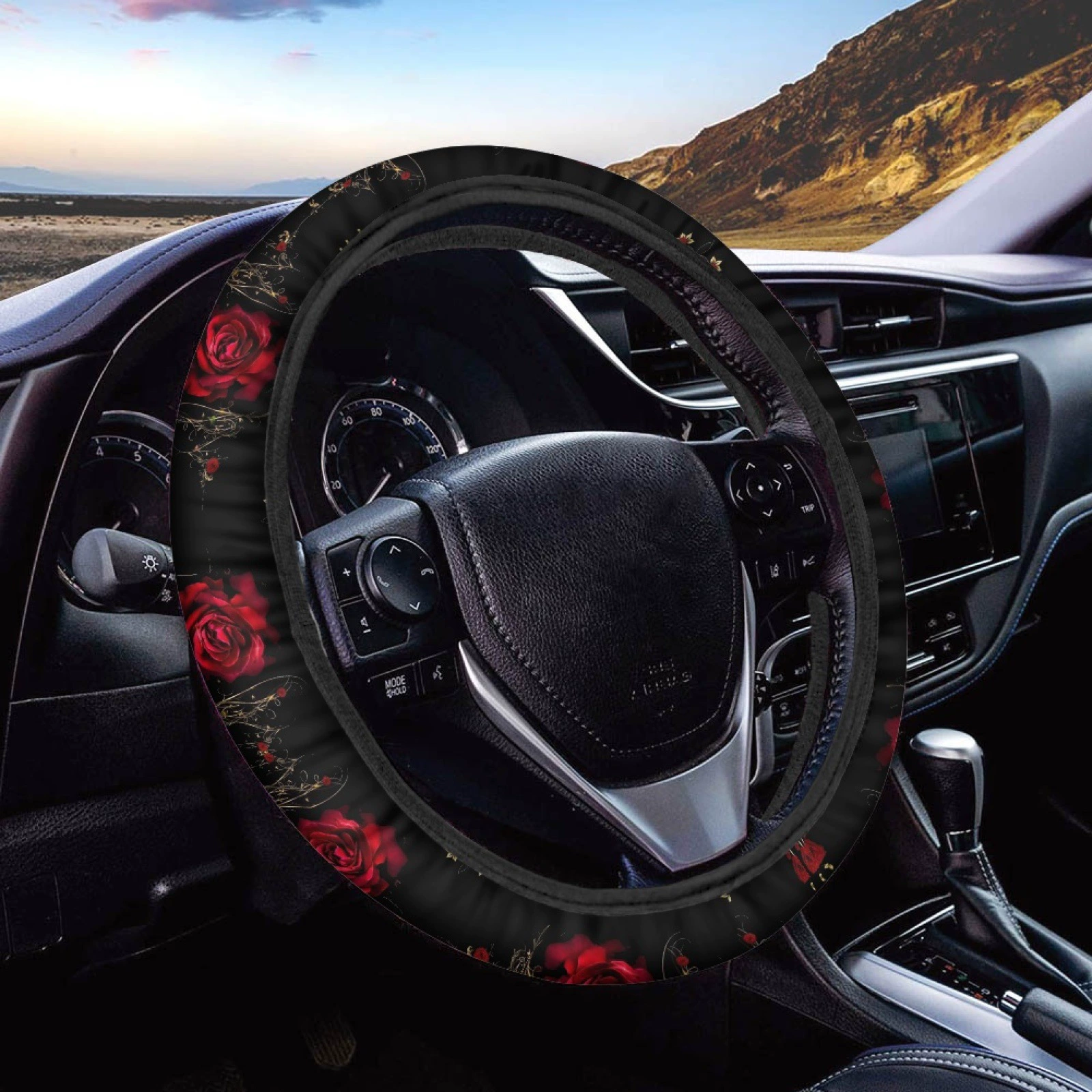 Независимая станция автомобильная рулевая панель красная роза кошачий коготь модель любви автомобильная защита рулевого колеса для печати
