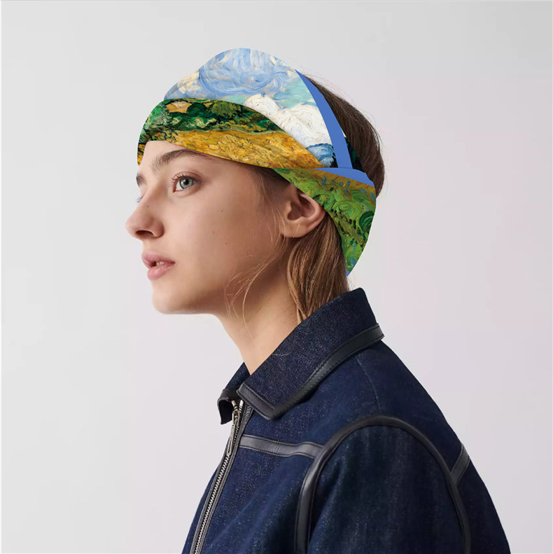 Ölgemälde Stil Twill Seide Quadrat für Frauen Van Gogh, Weizenfeld Sonnenblume handgemachte gerollt Rand sc, dekorative_voghion.com