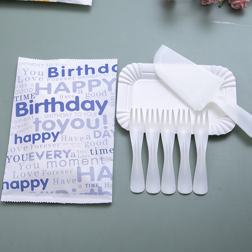 纸袋餐盘刀叉盘组合纸盘套装一次性蛋糕餐具蛋糕盘子叉子蜡烛