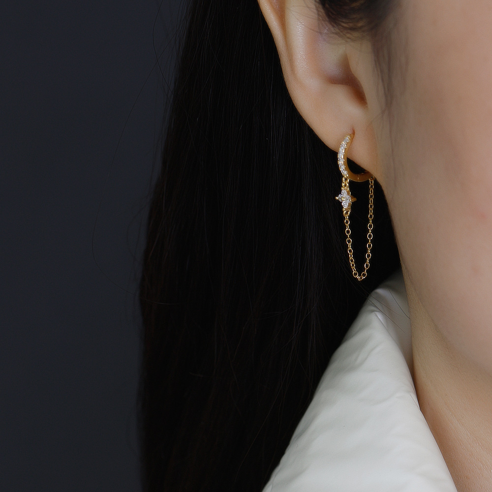 Fashion Geometric Sterling Silver Plating Dangling Earrings 1 Pair